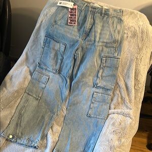 New Denim forum Light Blue Cargo Jeans
